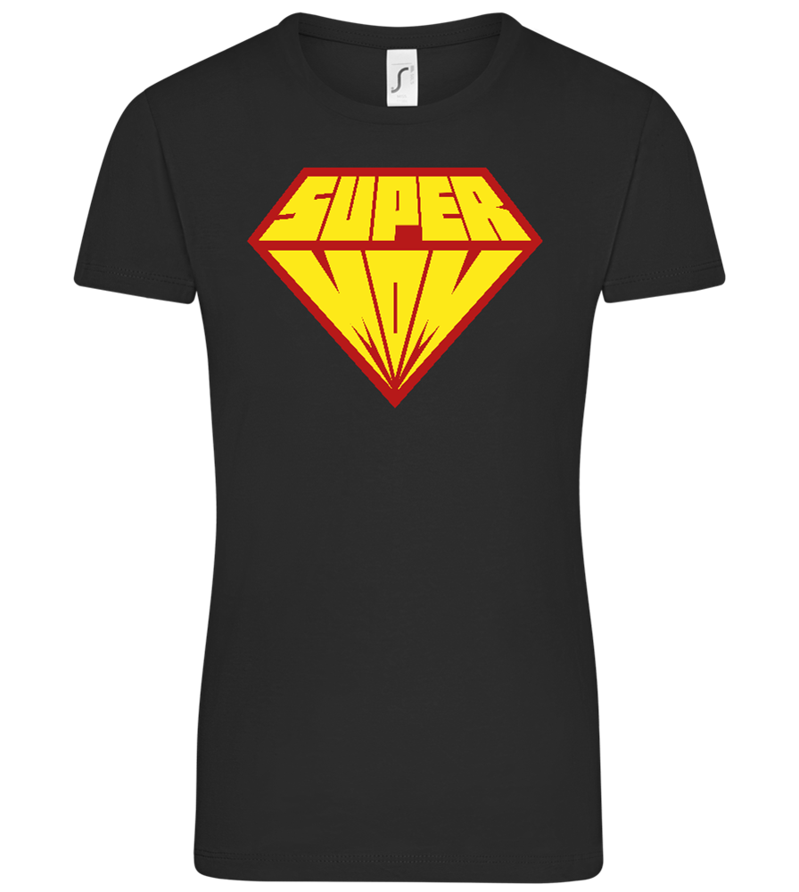 Super Mom Logo Design - Comfort women's t-shirt_DEEP BLACK_front