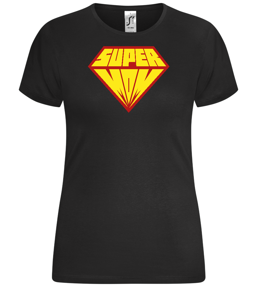 Super Mom Logo Design - Comfort women's t-shirt_DEEP BLACK_front