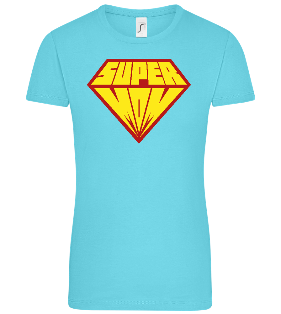 Super Mom Logo Design - Comfort women's t-shirt_HAWAIIAN OCEAN_front