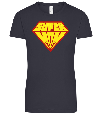 Super Mom Logo Design - Comfort women's t-shirt_MARINE_front