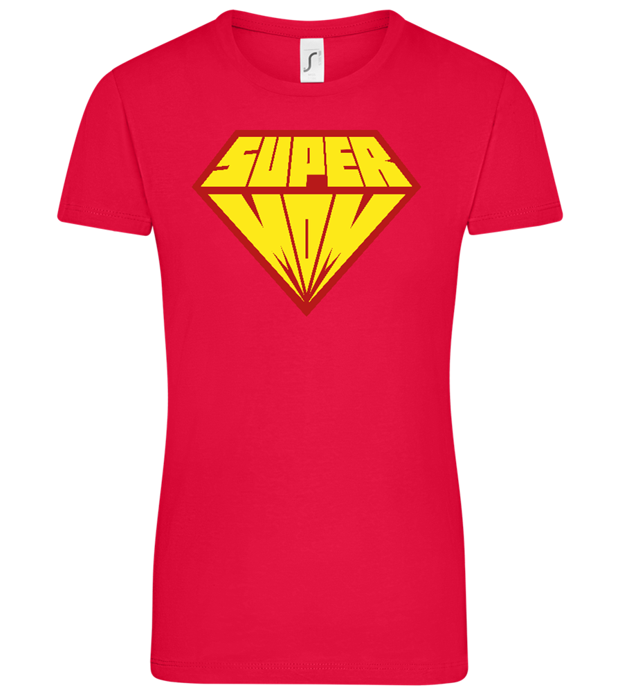 Super Mom Logo Design - Comfort women's t-shirt_RED_front