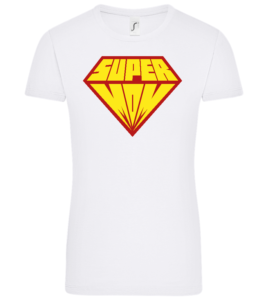 Super Mom Logo Design - Comfort women's t-shirt_WHITE_front