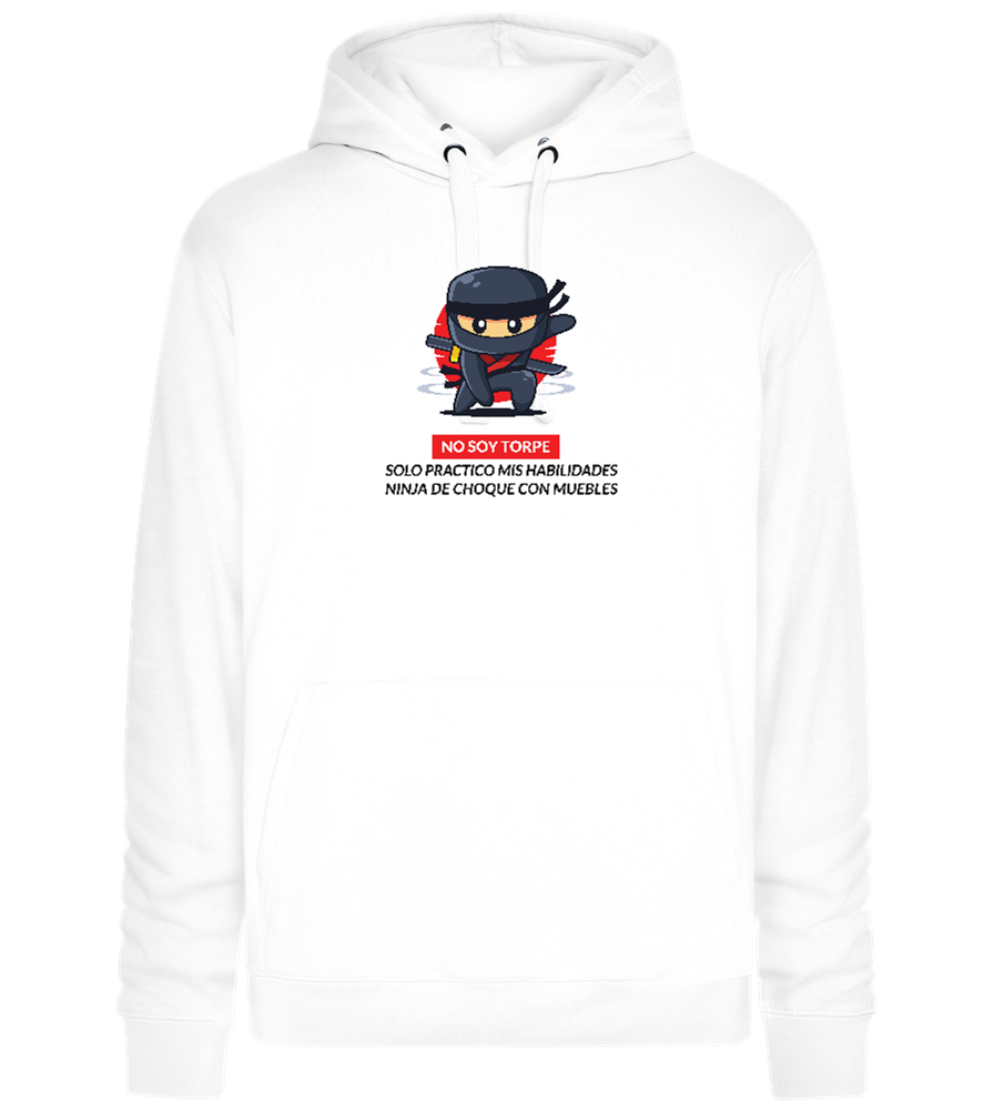 Ninja Design - Premium unisex hoodie_WHITE_front