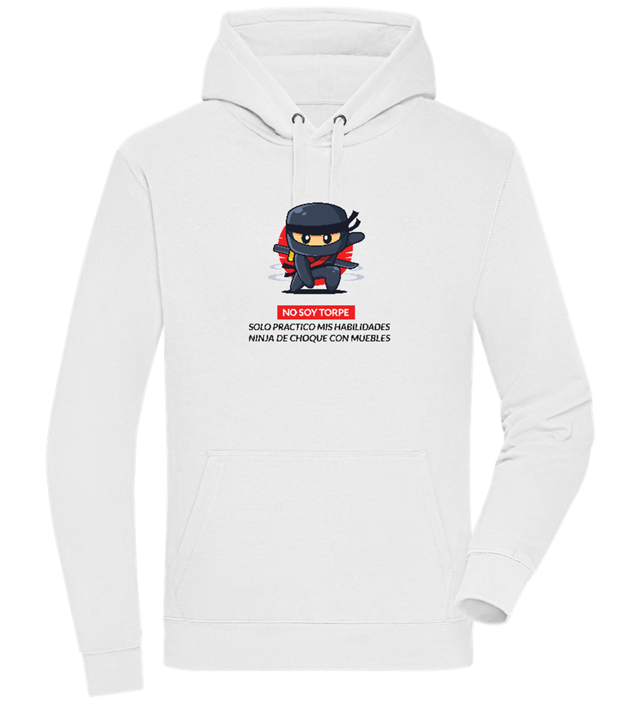 Ninja Design - Premium unisex hoodie_WHITE_front