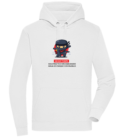 Ninja Design - Premium unisex hoodie_WHITE_front