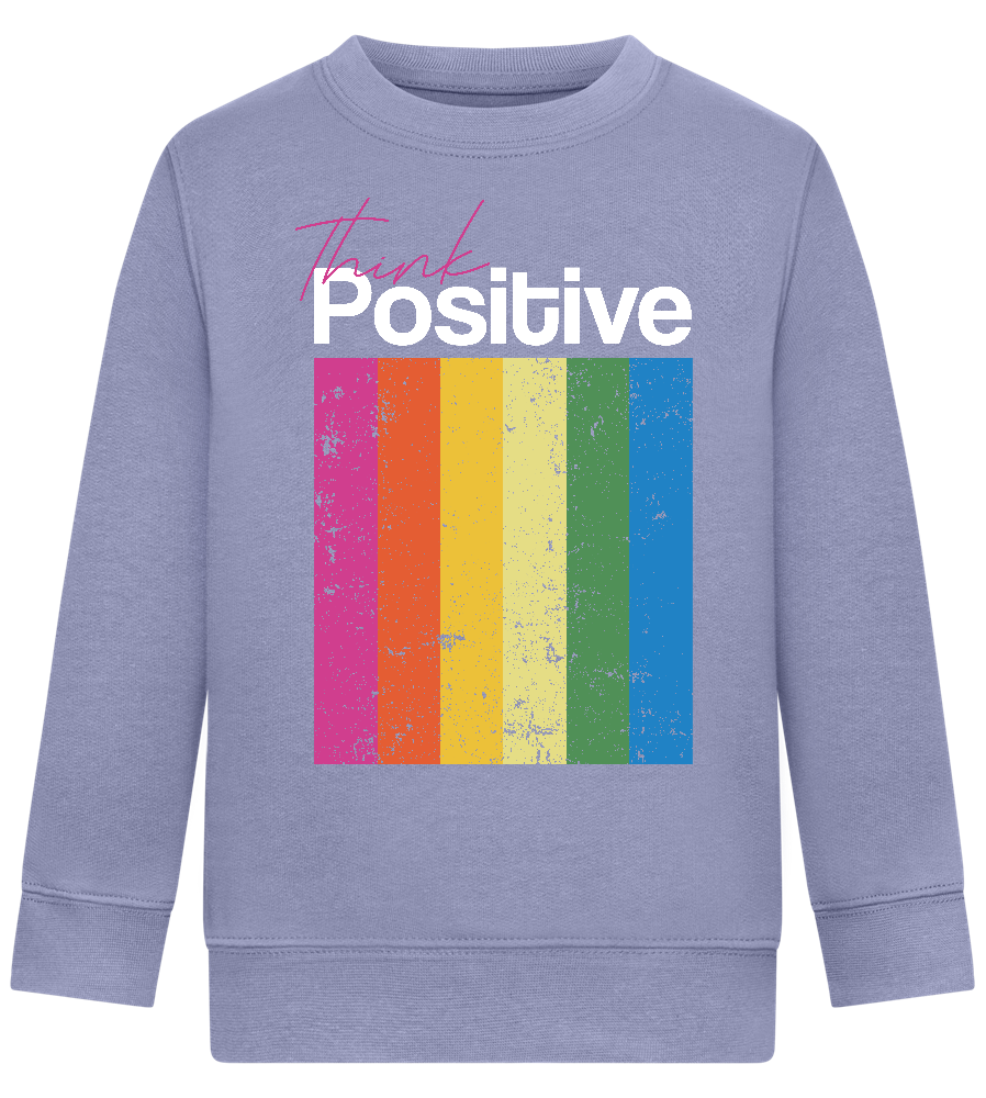 Think Positive Rainbow Design - Comfort Kids Sweater_BLUE_front