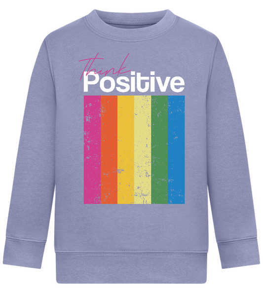 Think Positive Rainbow Design - Comfort Kids Sweater_BLUE_front