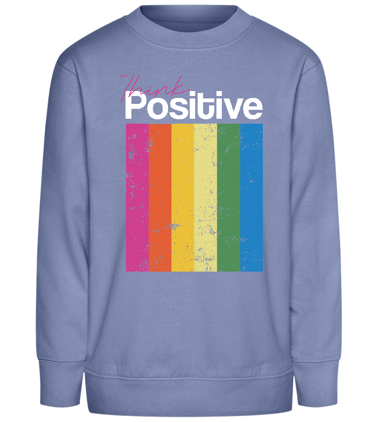 Think Positive Rainbow Design - Comfort Kids Sweater_BLUE_front