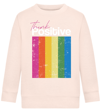 Think Positive Rainbow Design - Comfort Kids Sweater_LIGHT PEACH ROSE_front