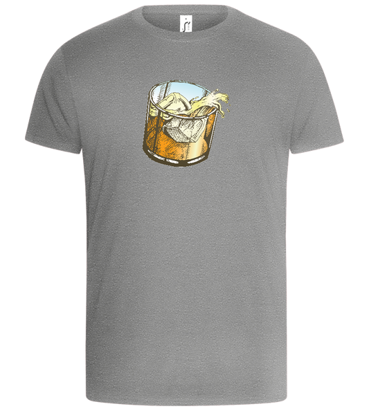 Whiskey Glass Design - Basic Unisex T-Shirt_ORION GREY_front