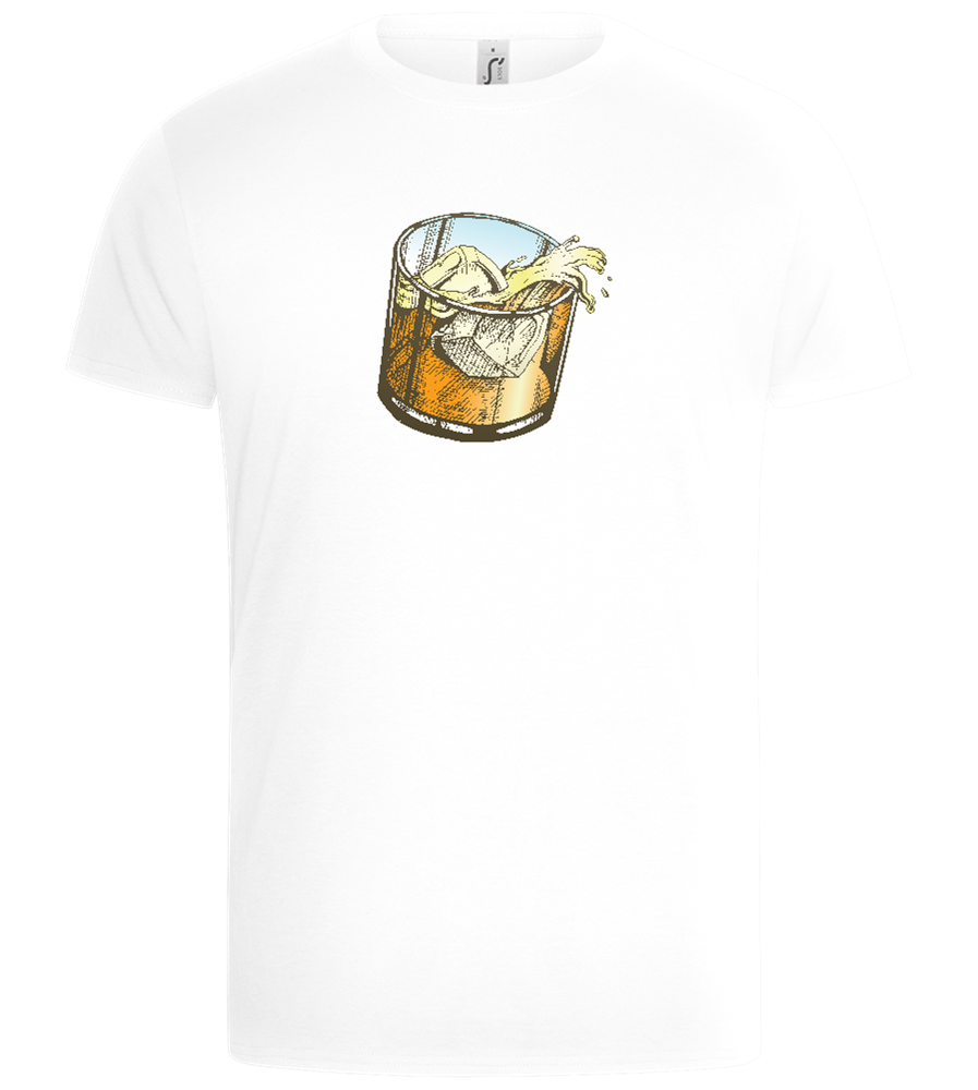 Whiskey Glass Design - Basic Unisex T-Shirt_WHITE_front