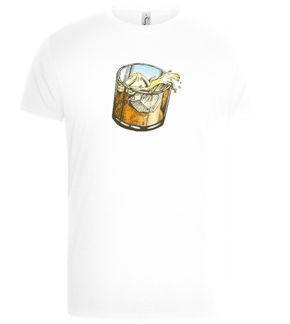 Whiskey Glass Design - Basic Unisex T-Shirt_WHITE_front