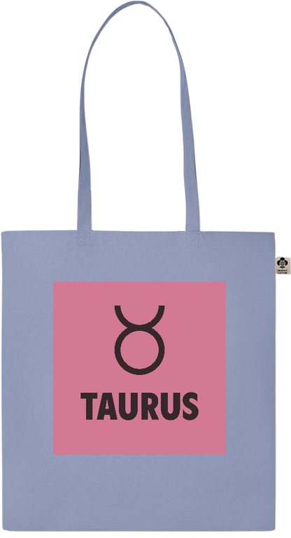 Zodiac Taurus Design - Essential colored organic cotton tote bag_BABY BLUE_front