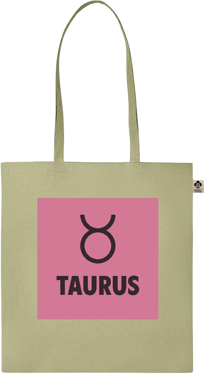 Zodiac Taurus Design - Essential colored organic cotton tote bag_GREEN_front