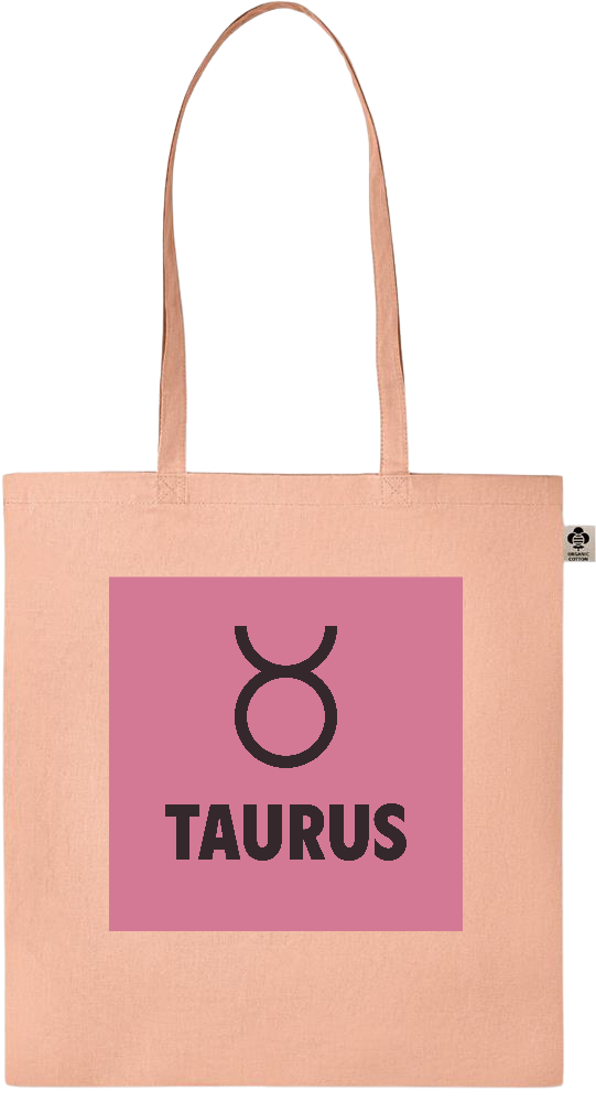 Zodiac Taurus Design - Essential colored organic cotton tote bag_ORANGE_front