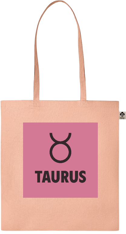 Zodiac Taurus Design - Essential colored organic cotton tote bag_ORANGE_front