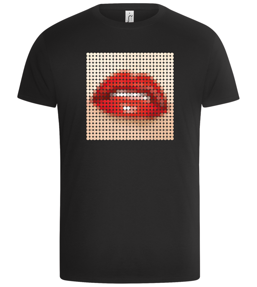 Polkadot Mouth Design - Basic Unisex T-Shirt_DEEP BLACK_front