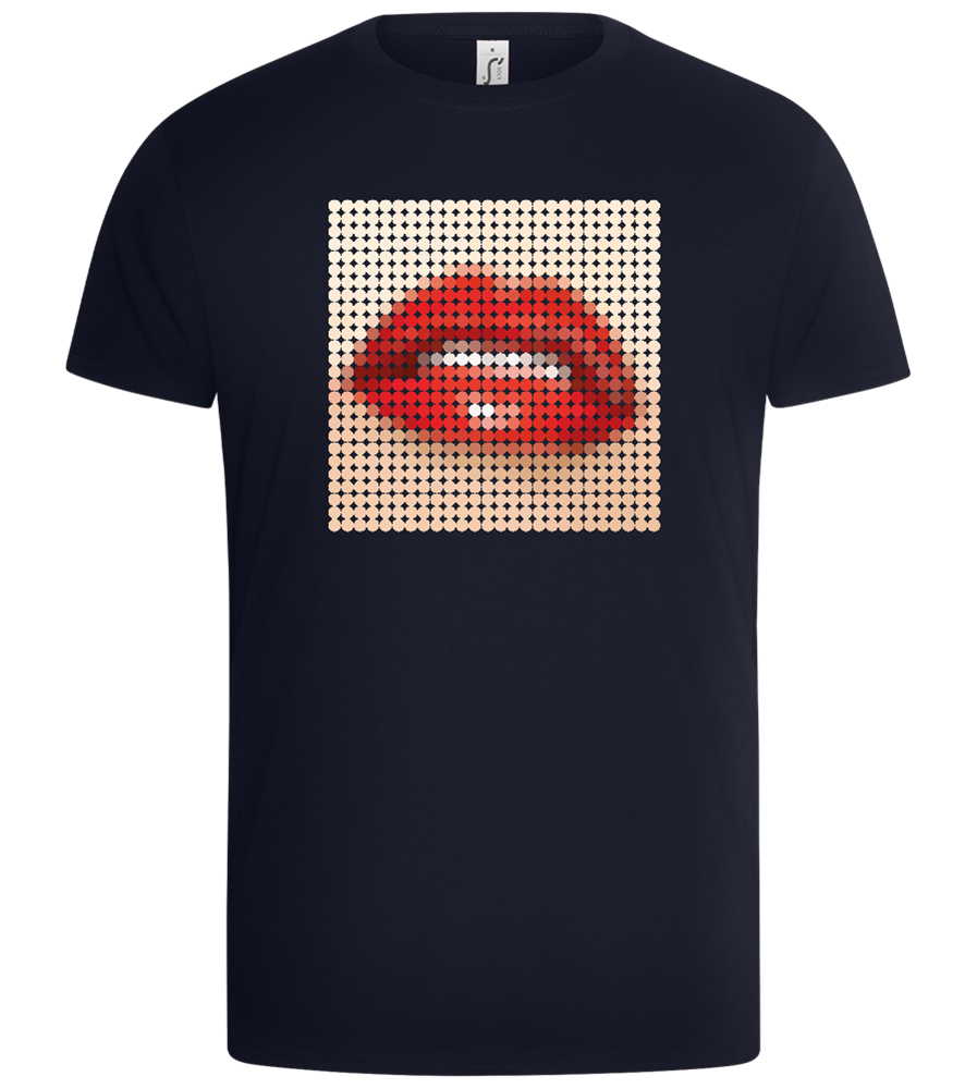 Polkadot Mouth Design - Basic Unisex T-Shirt_FRENCH NAVY_front