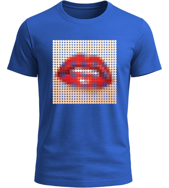 Polkadot Mouth Design - Basic Unisex T-Shirt_ROYAL_front