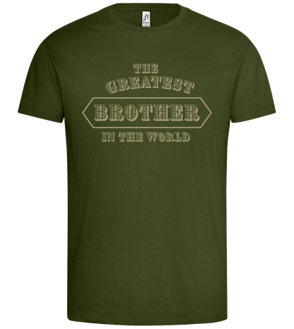 The Greatest Brother Design - Premium men's t-shirt_DARK KHAKI_front