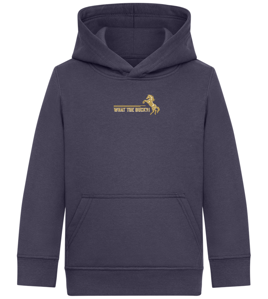 What The Buck Design - Comfort Kids Hoodie_FRENCH NAVY_front