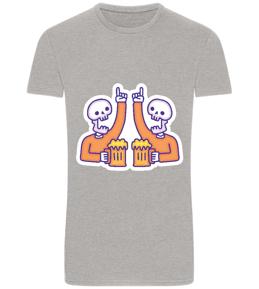 Two Skeleton Beers Design - Basic Unisex T-Shirt_ORION GREY_front