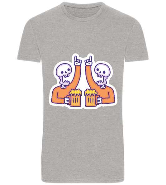 Two Skeleton Beers Design - Basic Unisex T-Shirt_ORION GREY_front