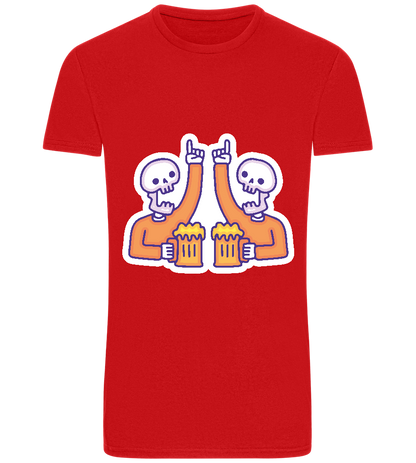 Two Skeleton Beers Design - Basic Unisex T-Shirt_RED_front