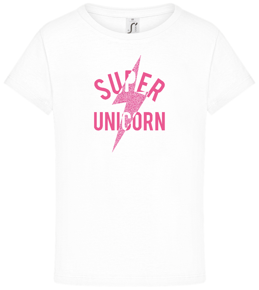 Super Unicorn Bolt Design - Comfort girls' t-shirt_WHITE_front