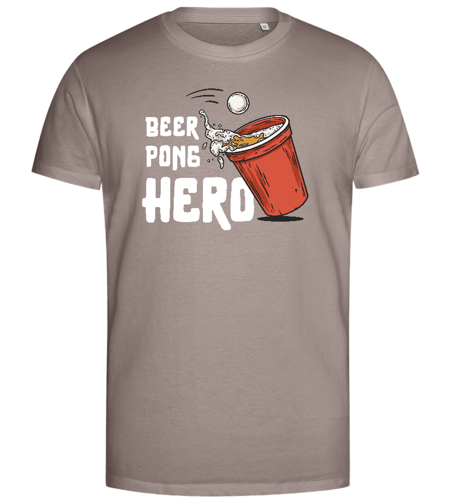 Beer Pong Hero Design - Premium men's close fitting t-shirt_CHARCOAL CHIN_front