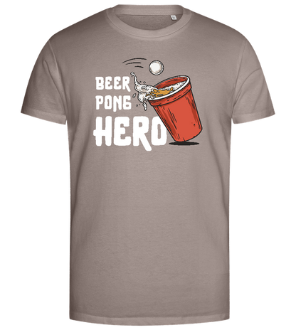 Beer Pong Hero Design - Premium men's close fitting t-shirt_CHARCOAL CHIN_front