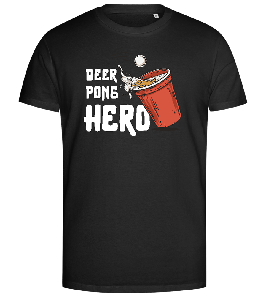 Beer Pong Hero Design - Premium men's close fitting t-shirt_DEEP BLACK_front