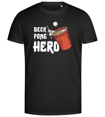 Beer Pong Hero Design - Premium men's close fitting t-shirt_DEEP BLACK_front