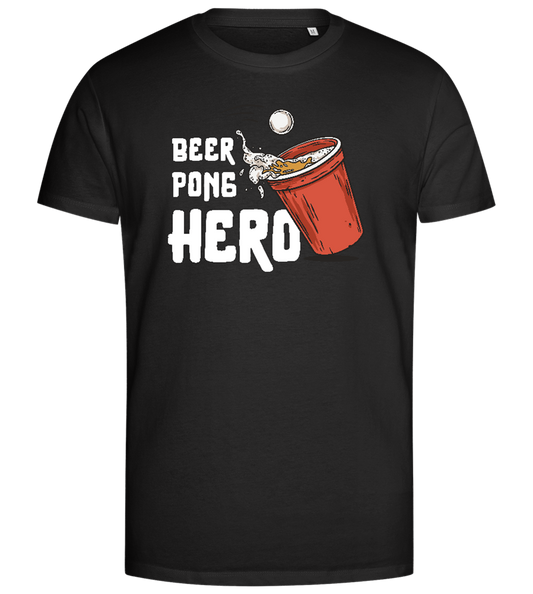 Beer Pong Hero Design - Premium men's close fitting t-shirt_DEEP BLACK_front