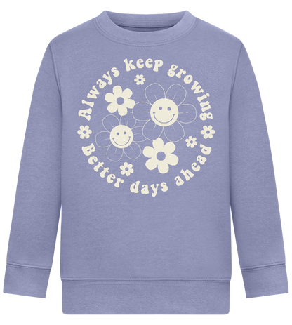 Keep Growing Smiley Design - Comfort Kids Sweater_BLUE_front