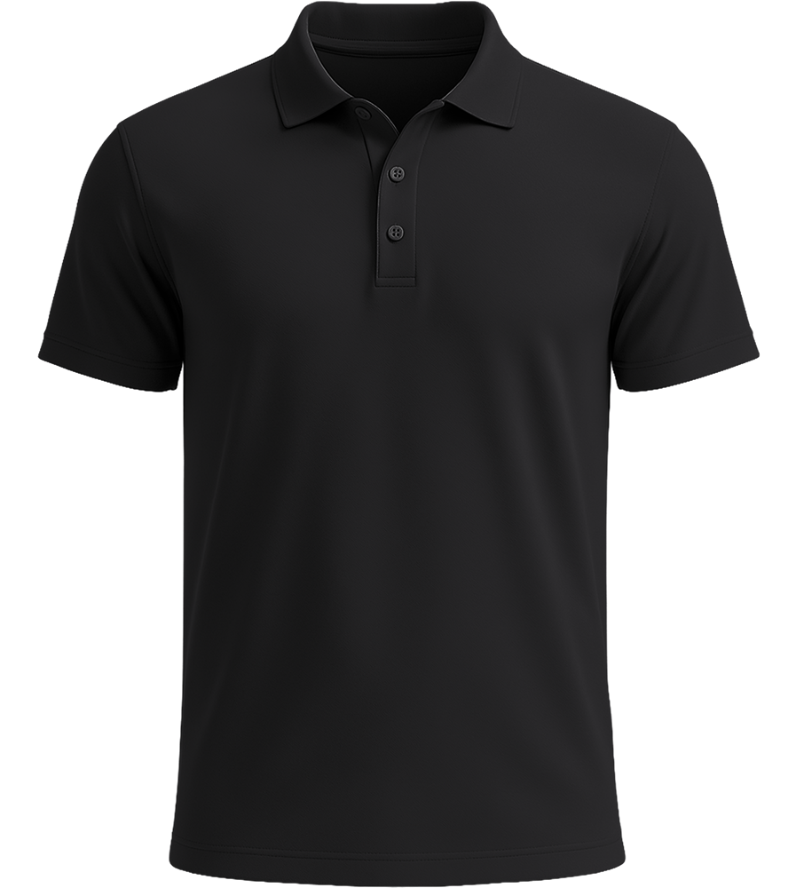 Premium men's polycotton polo shirt_BLACK_front