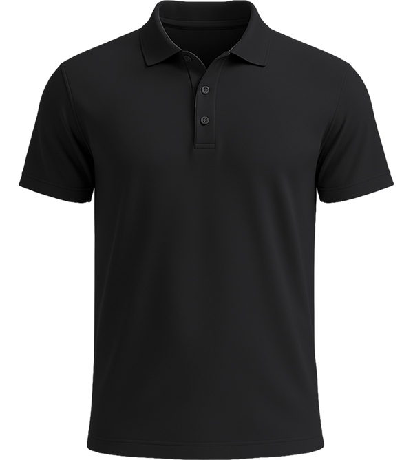 Premium men's polycotton polo shirt_BLACK_front
