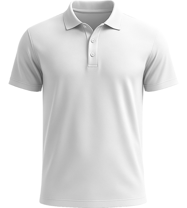Premium men's polycotton polo shirt_WHITE_front