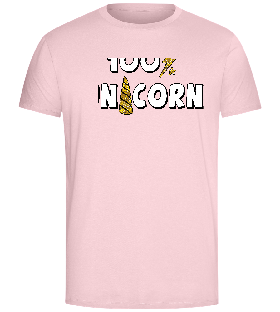 100 Percent Unicorn Design - Comfort Unisex T-Shirt_CANDY PINK_front