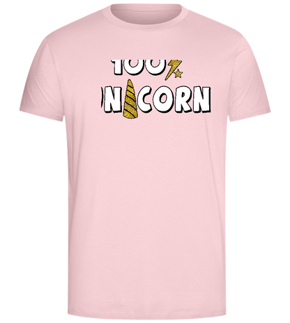 100 Percent Unicorn Design - Comfort Unisex T-Shirt_CANDY PINK_front