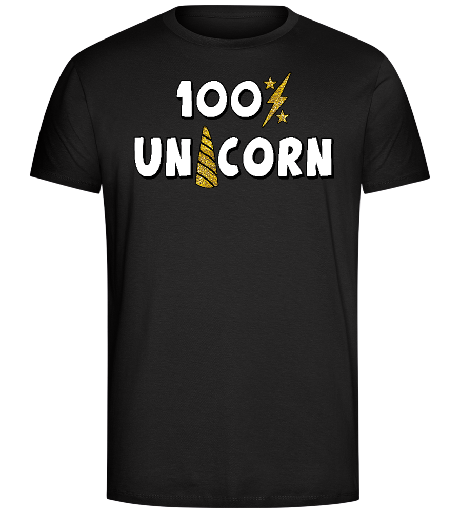 100 Percent Unicorn Design - Comfort Unisex T-Shirt_DEEP BLACK_front