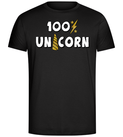 100 Percent Unicorn Design - Comfort Unisex T-Shirt_DEEP BLACK_front