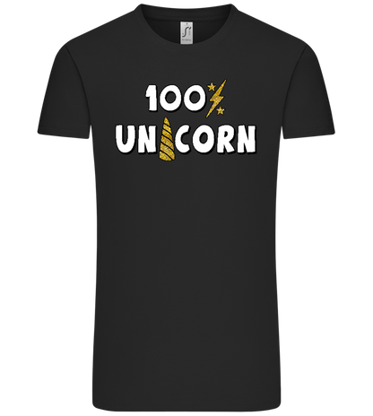 100 Percent Unicorn Design - Comfort Unisex T-Shirt_DEEP BLACK_front