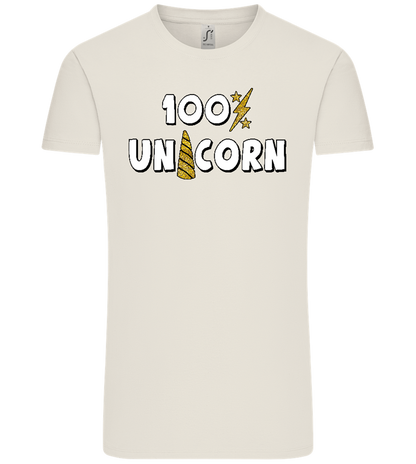 100 Percent Unicorn Design - Comfort Unisex T-Shirt_ECRU_front