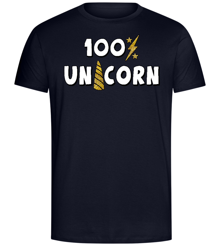 100 Percent Unicorn Design - Comfort Unisex T-Shirt_FRENCH NAVY_front