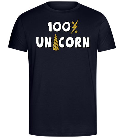 100 Percent Unicorn Design - Comfort Unisex T-Shirt_FRENCH NAVY_front