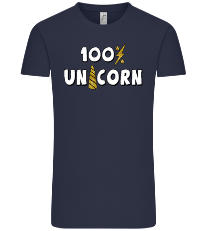 100 Percent Unicorn Design - Comfort Unisex T-Shirt_FRENCH NAVY_front