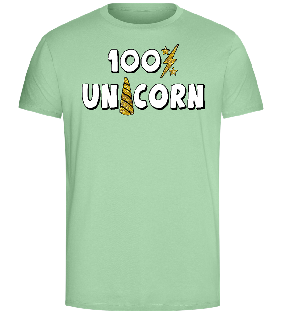 100 Percent Unicorn Design - Comfort Unisex T-Shirt_ICE GREEN_front