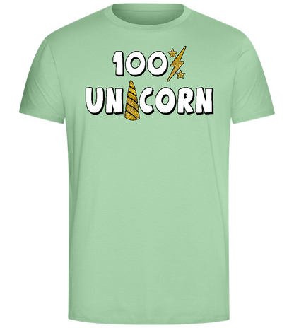 100 Percent Unicorn Design - Comfort Unisex T-Shirt_ICE GREEN_front