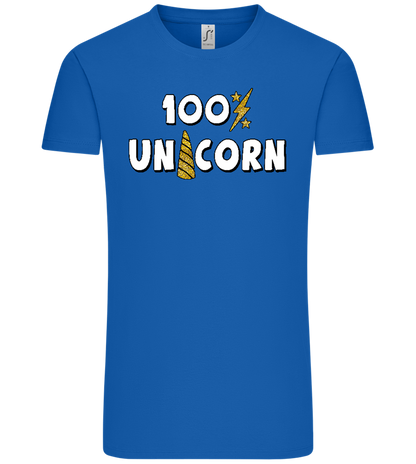 100 Percent Unicorn Design - Comfort Unisex T-Shirt_ROYAL_front